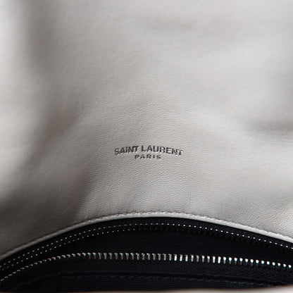 Saint Laurent Lambskin Quilted Small Loulou Puffer Monogram Chain Satchel Blanc Vintage 14 of 16