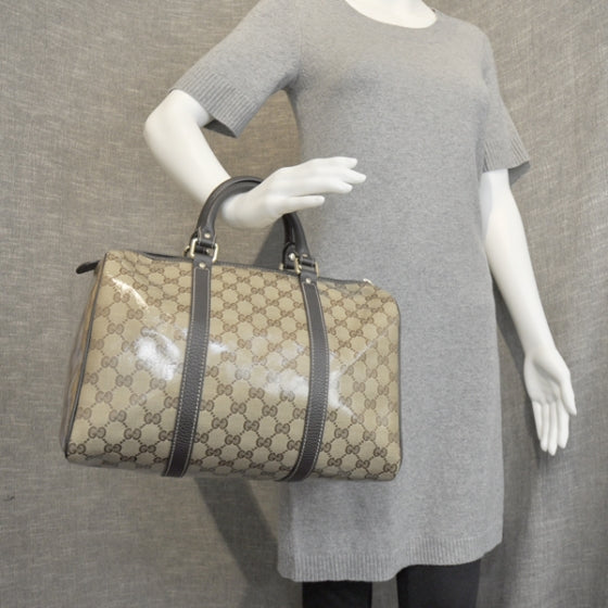 Crystal Monogram Dollar Calfskin Medium Joy Boston Beige Ebony Testa di Moro