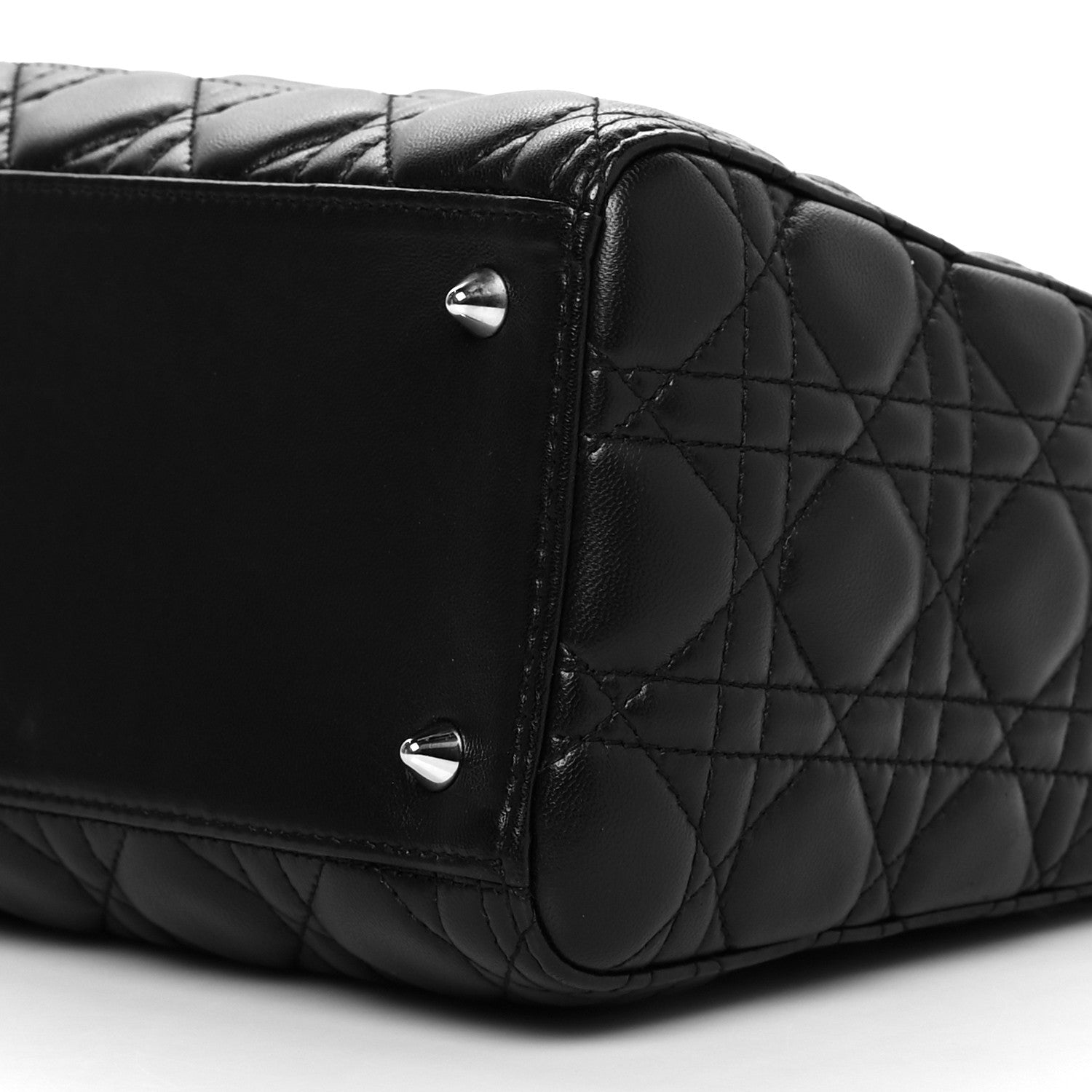 Christian Dior Lambskin Cannage Medium Lady Dior Black 10 of 11