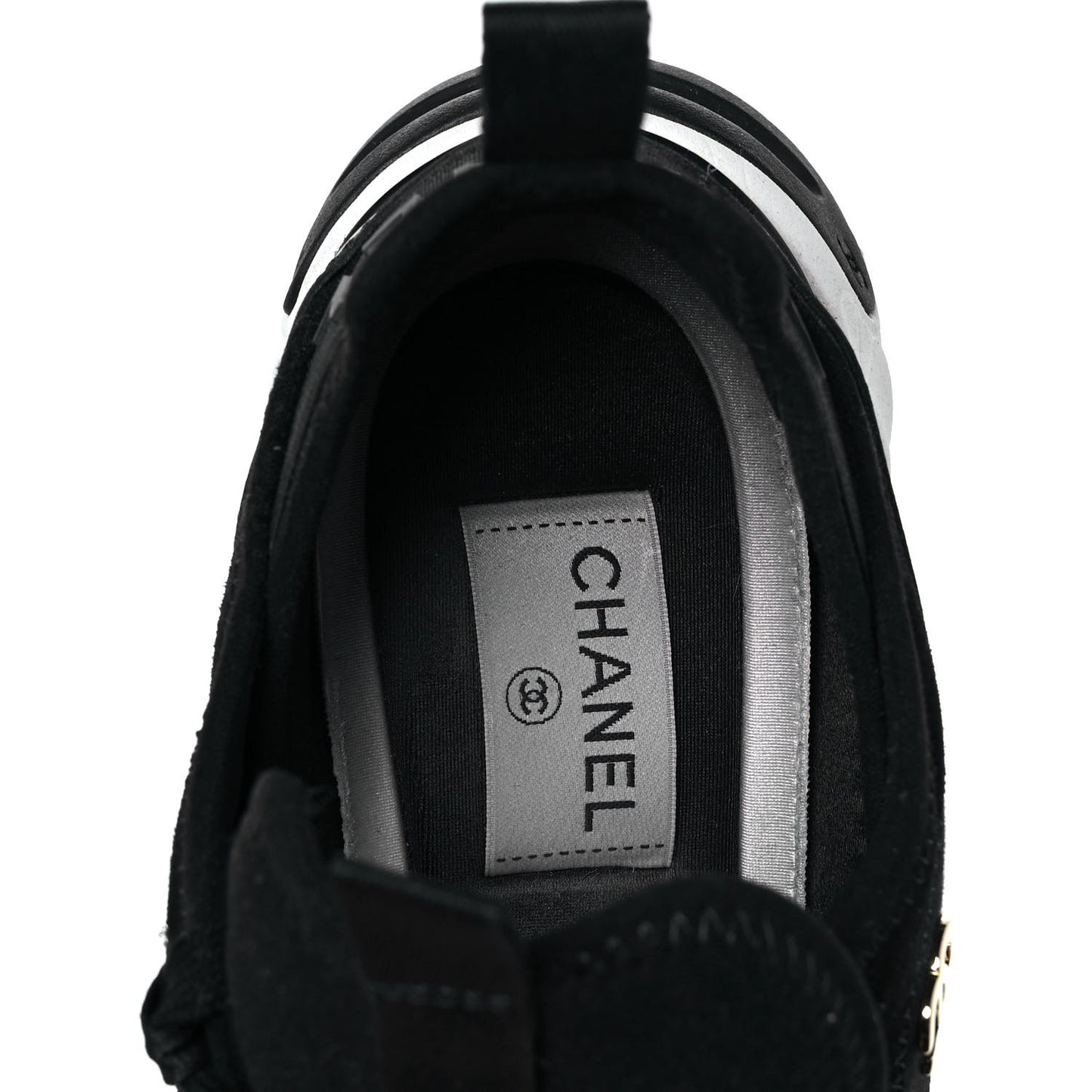 Velvet Calfskin Mixed Fibers CC Sneakers 39 Black