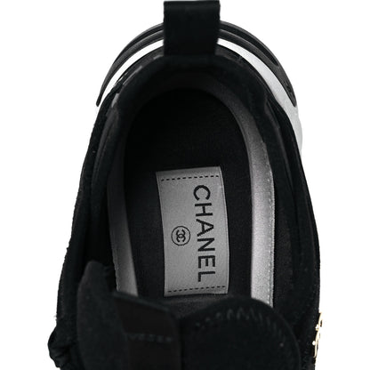 Chanel Velvet Calfskin Mixed Fibers CC Sneakers 39 Black 7 of 9