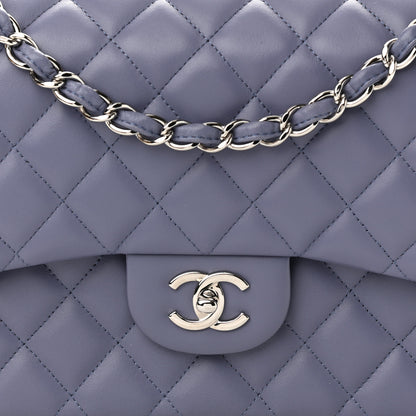 Chanel Lambskin Quilted Jumbo Double Flap Light Purple 7 of 10