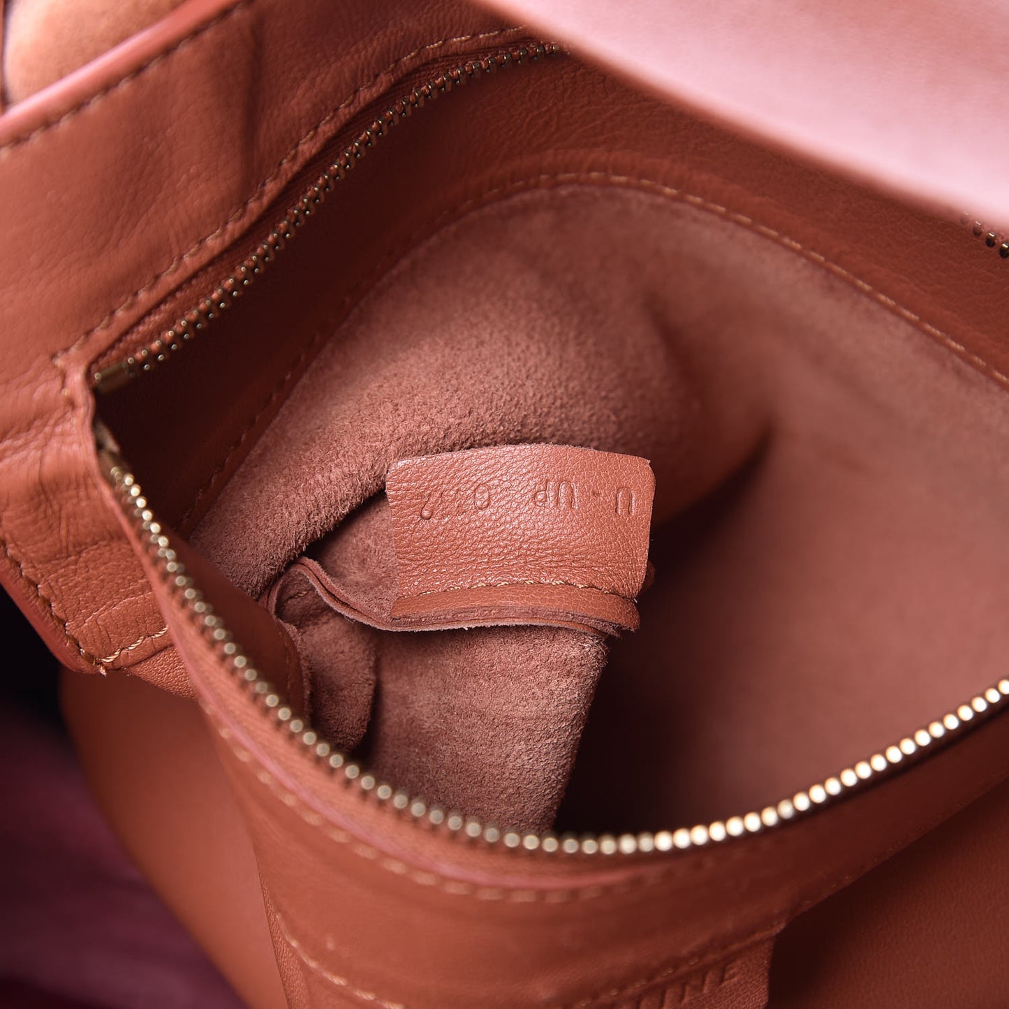Lambskin Horizontal Bi-Color Cabas Peach Rust