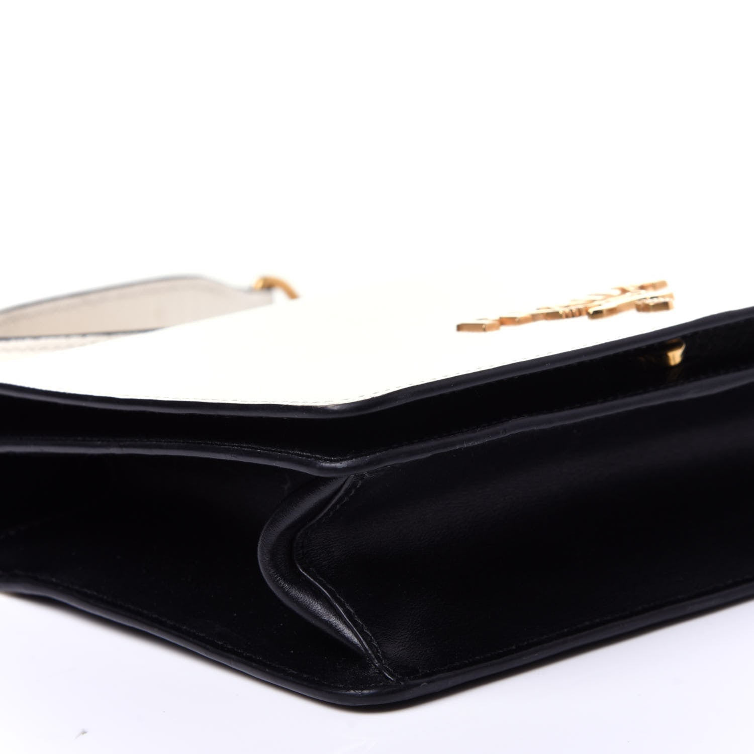 Prada Saffiano Soft Calfskin Chain Crossbody Bag Bianco Black 6 of 10