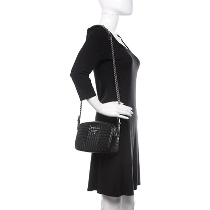 Prada Soft Calfskin Diagramme Crossbody Bag Black 3 of 12