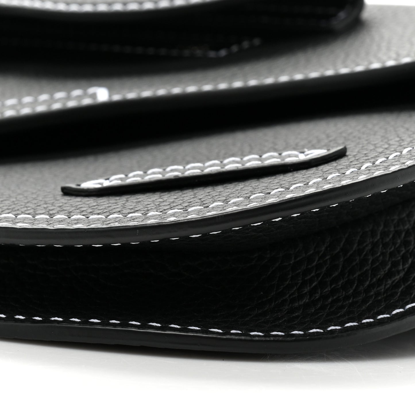 X KAWS Grained Calfskin Saddle Pouch Black