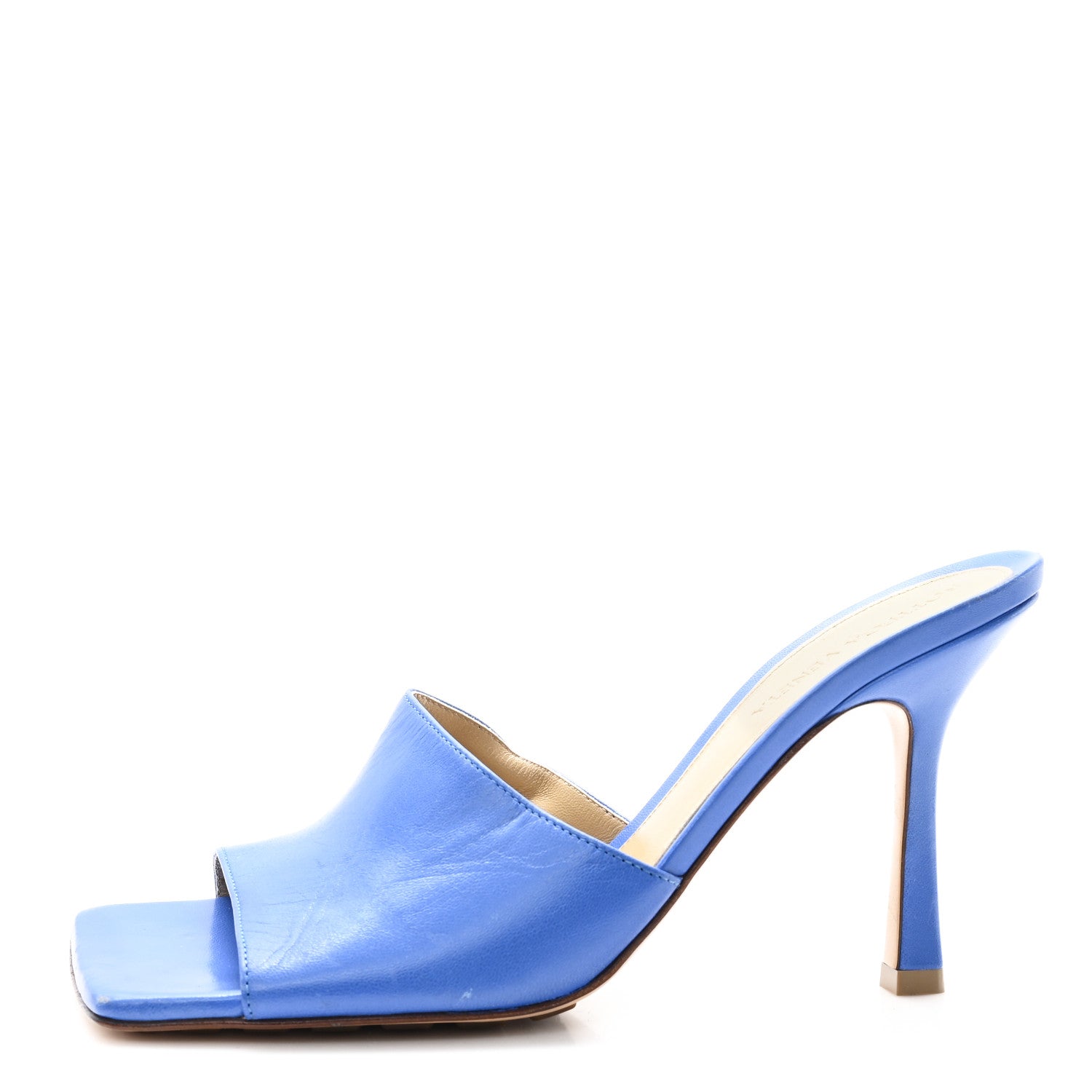 Bottega Veneta Lambskin Stretch Mule Sandals 37 Aquarium 1757546 ...