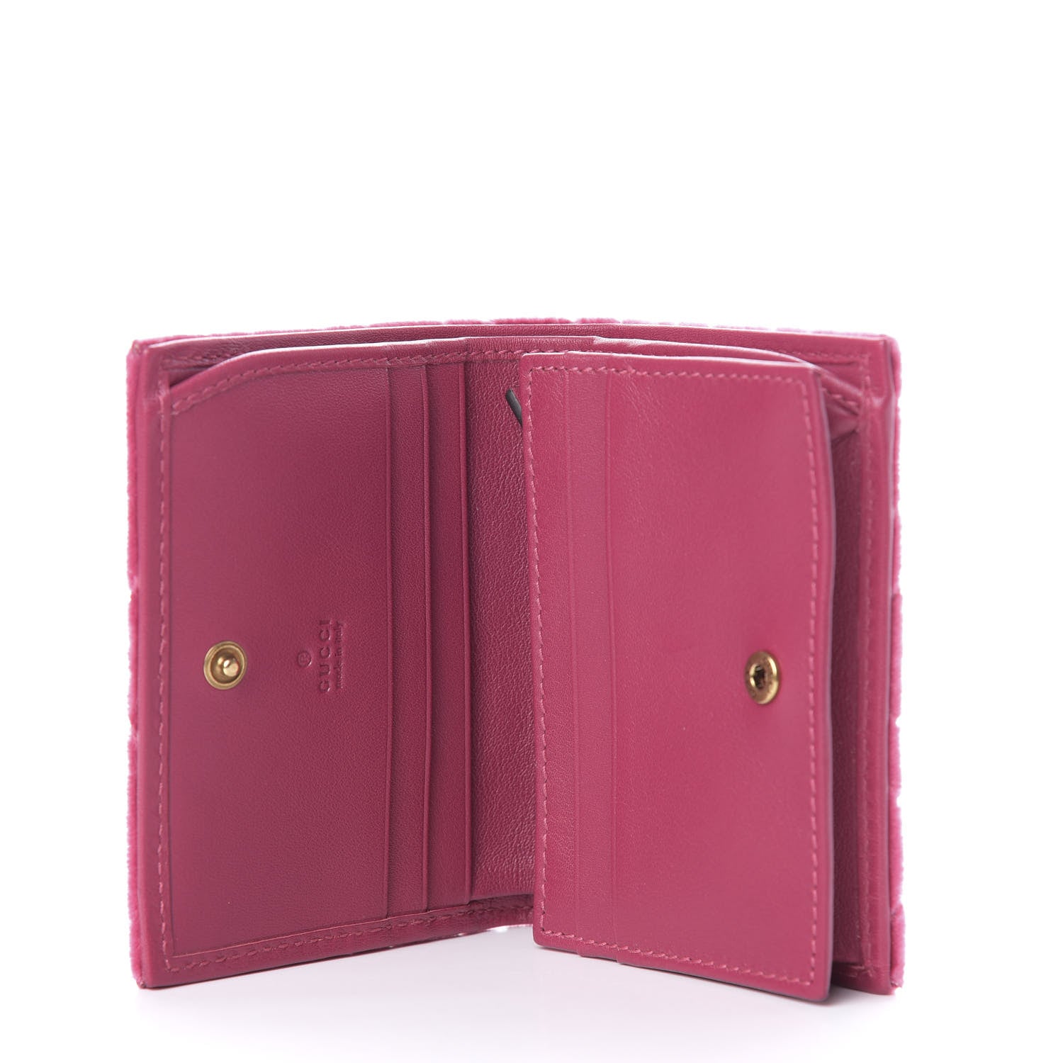 Gucci Velvet Matelasse Pearl Love Embroidered GG Marmont Card Case Wallet Light Raspberry Rose 5 of 9