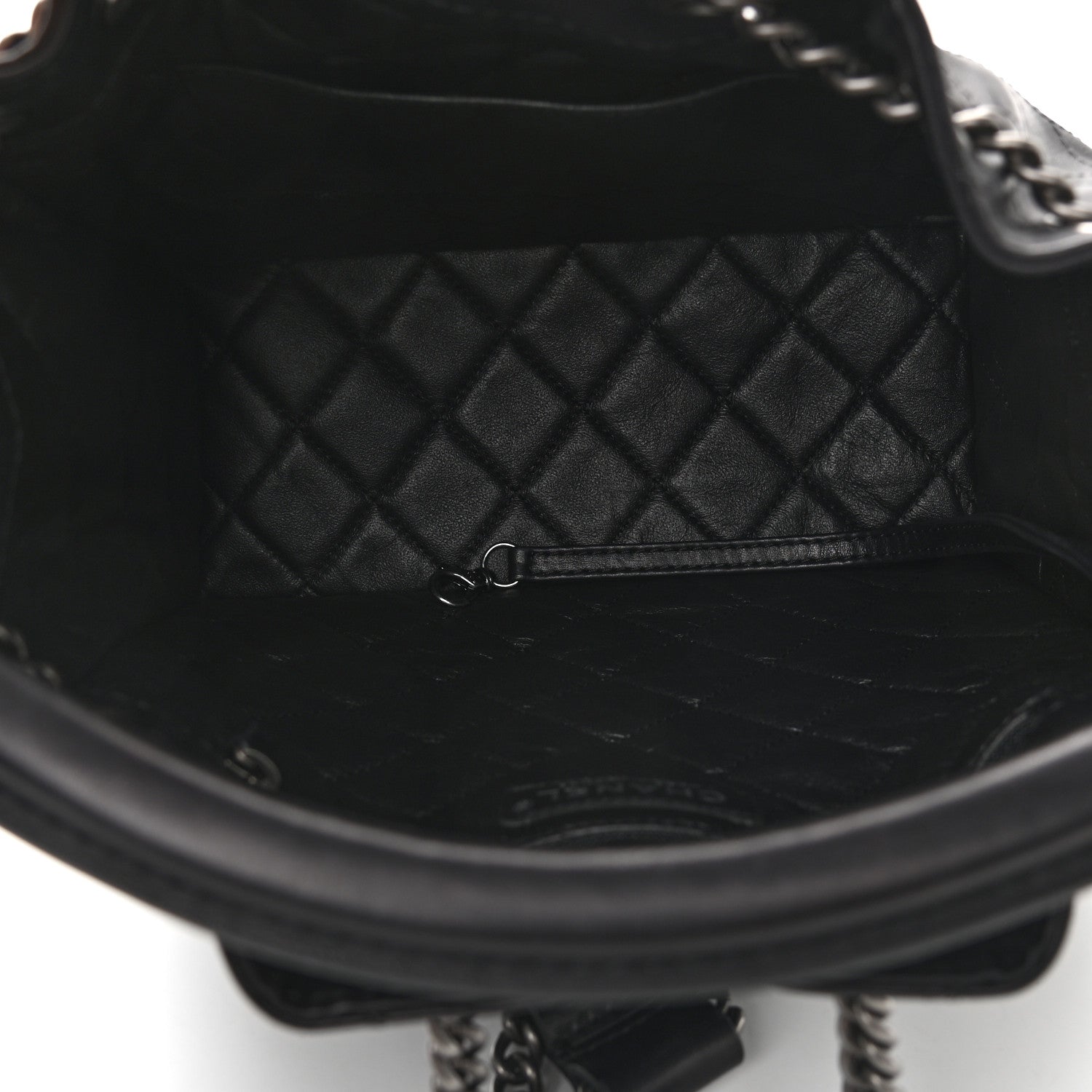 Chanel Calfskin Stitched Medium Urban Luxury Drawstring Backpack Black 5 of 9