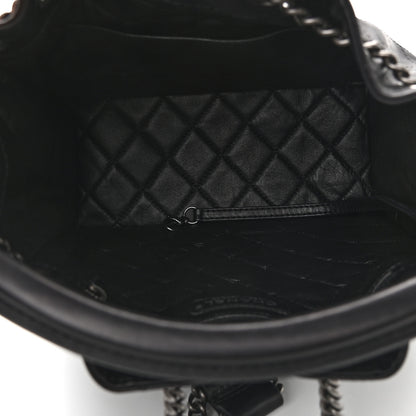 Chanel Calfskin Stitched Medium Urban Luxury Drawstring Backpack Black 5 of 9