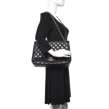Chanel Lambskin Quilted Maxi Double Flap Black 2 of 10
