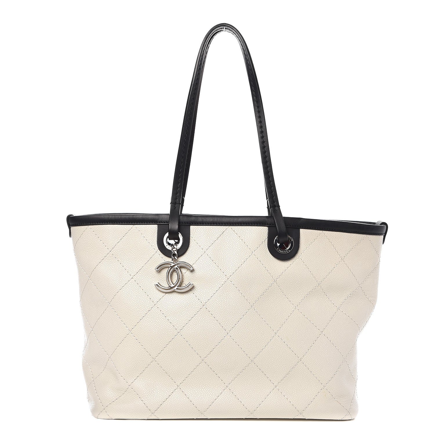 Chanel Grained Calfskin Shopping Fever Tote White 1 of 12