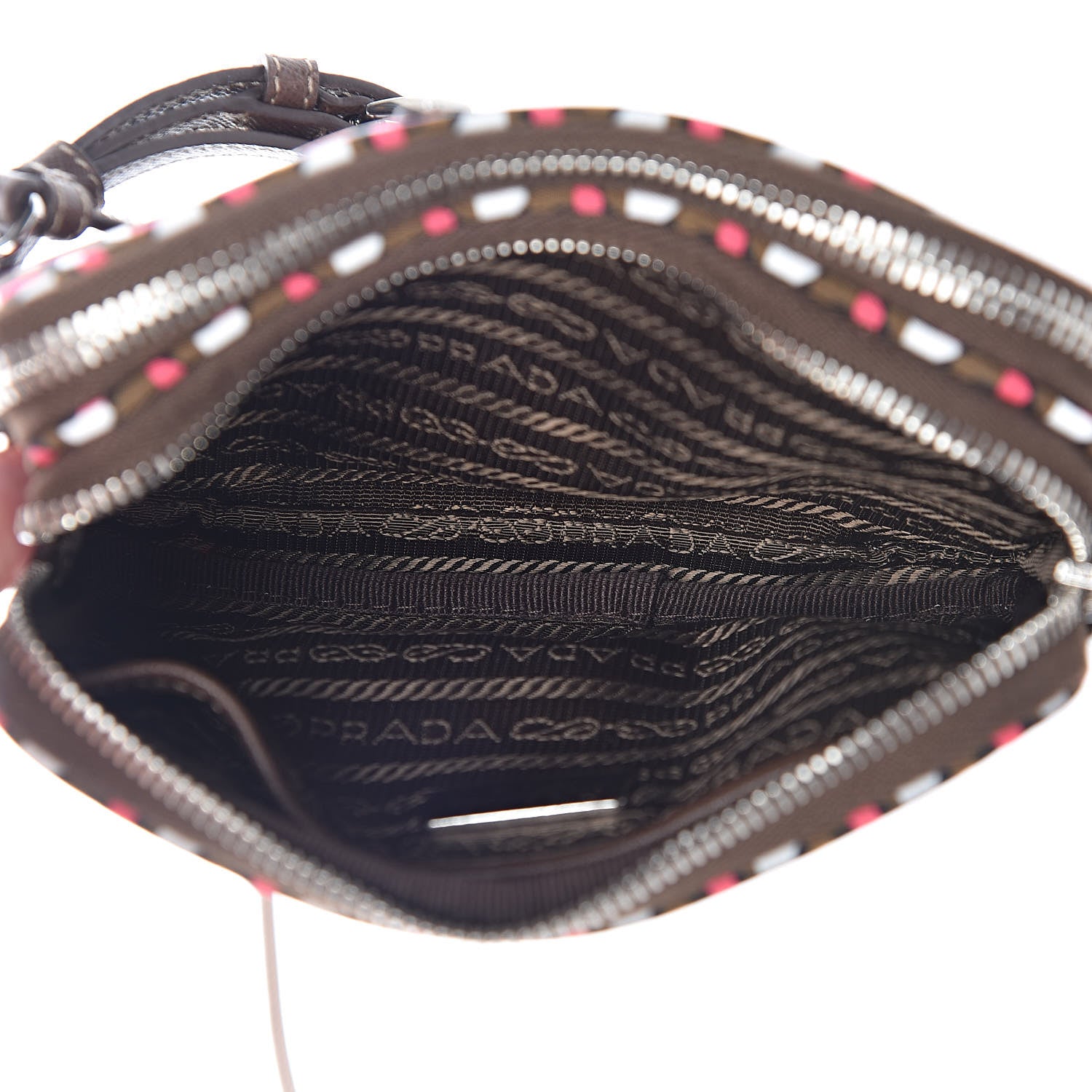 Prada Tessuto Stampato Nylon Otta Print Convertible Crossbody Wristlet Rosa 6 of 10