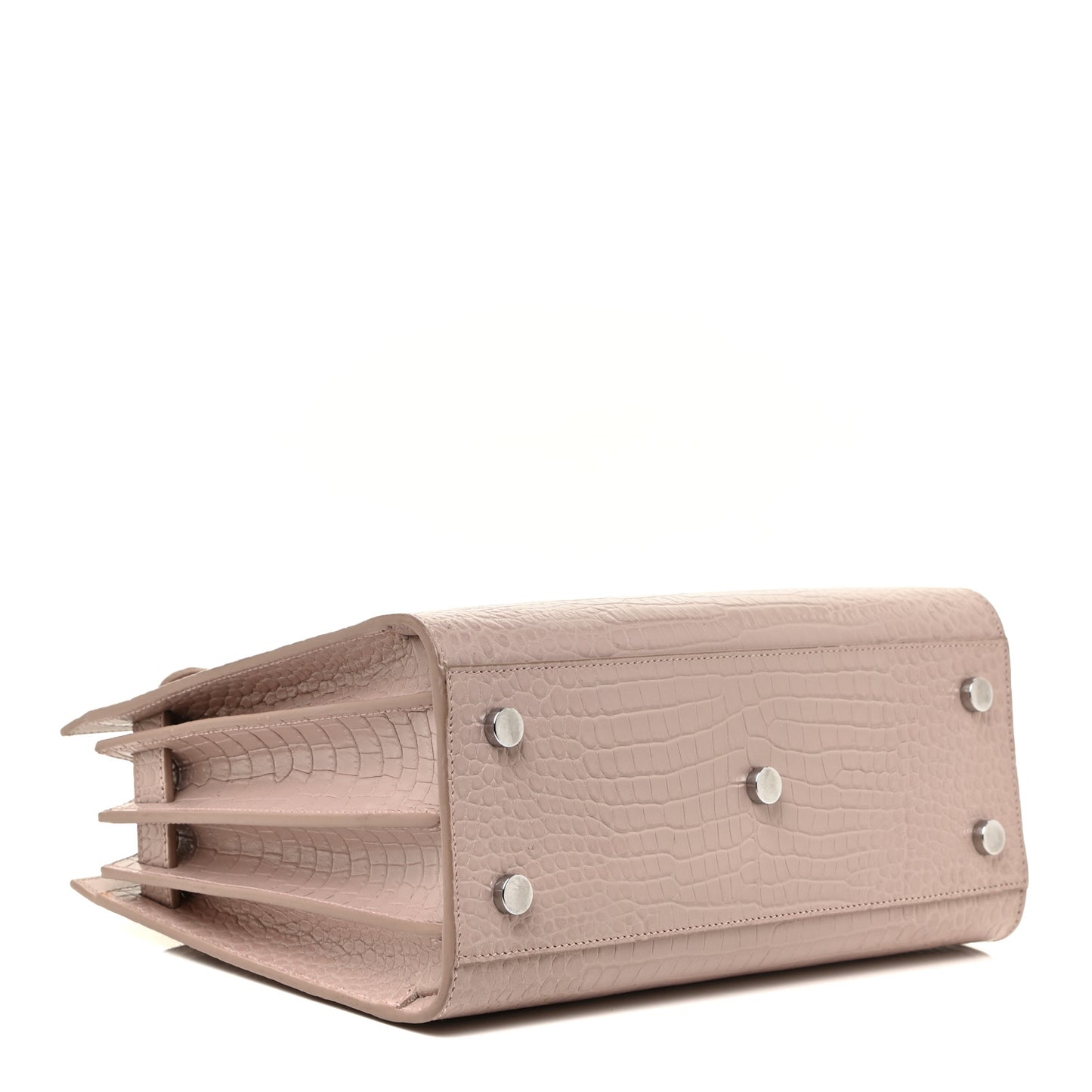 Calfskin Crocodile Embossed Baby Sac De Jour Rose Antic