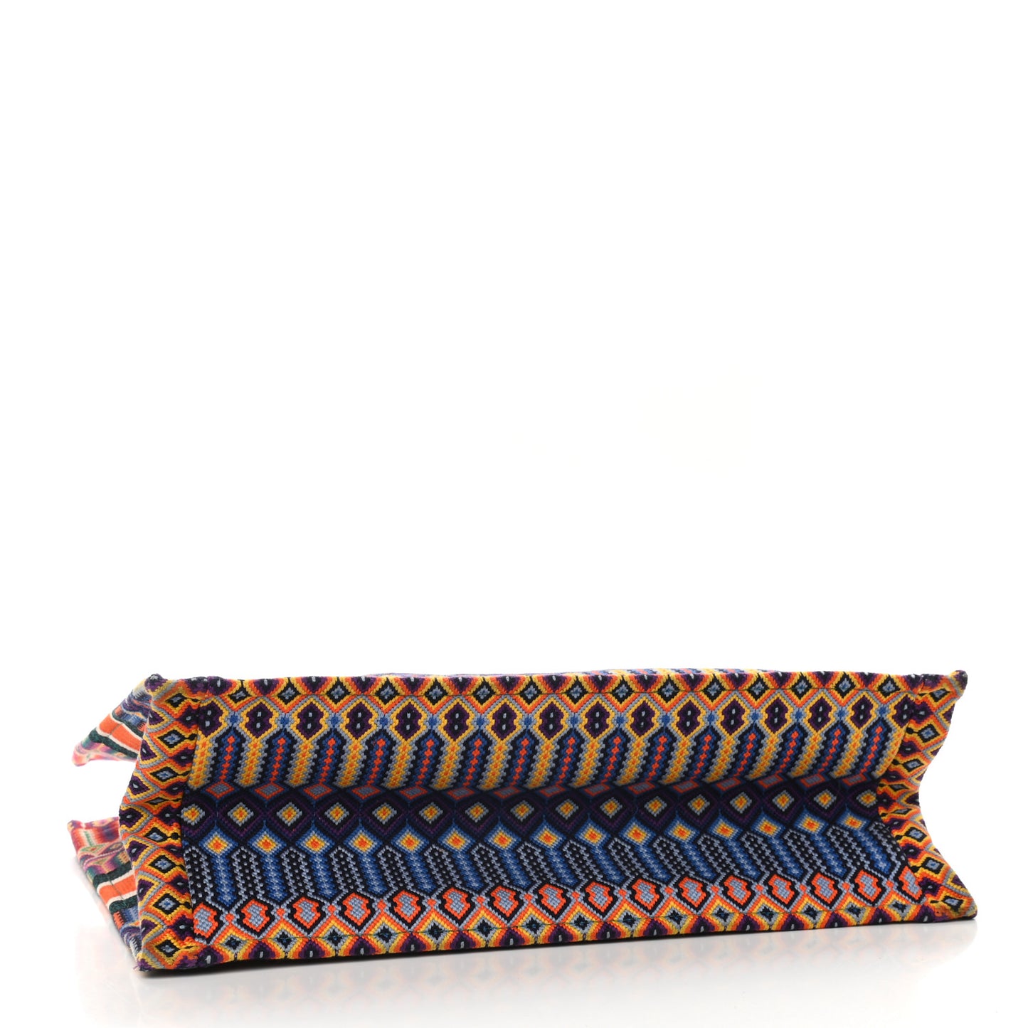 Canvas Embroidered Large Book Tote Orange Multicolor