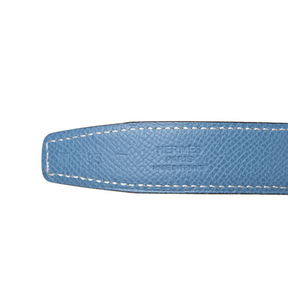 Hermes Swift Epsom 24mm H Belt Strap 95 White Blue Jean 3 of 6