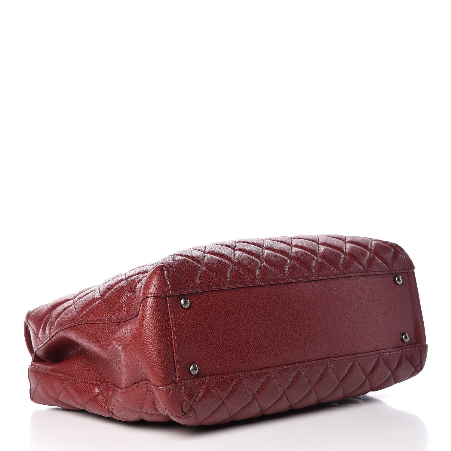 Chanel Caviar Quilted City Shopping Tote Dark Red 4 of 16