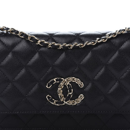 Chanel Caviar Quilted French New Wave Chain CC Wallet On Chain WOC Black 11 of 11