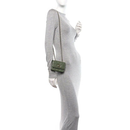 Chanel Lambskin Quilted Trendy CC Card Holder On Chain Green 2 of 12