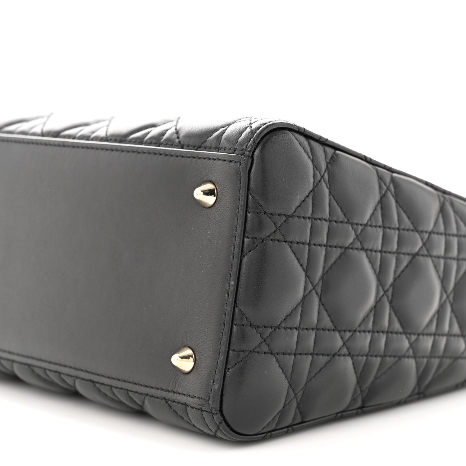 Christian Dior Lambskin Cannage Medium Lady Dior Black 10 of 11
