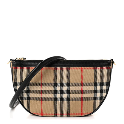 Burberry Vintage Check Calfskin Olympia Slim Pouch Archive Beige 1 of 9