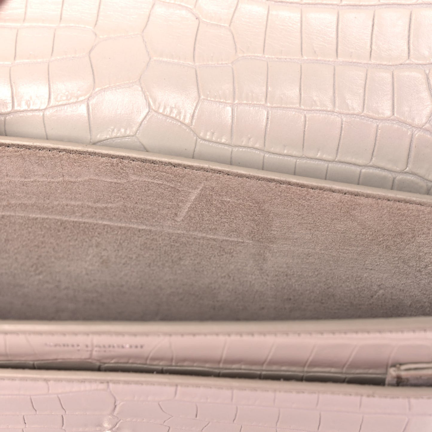 Calfskin Crocodile Embossed Medium Monogram Sunset Blanc Vintage