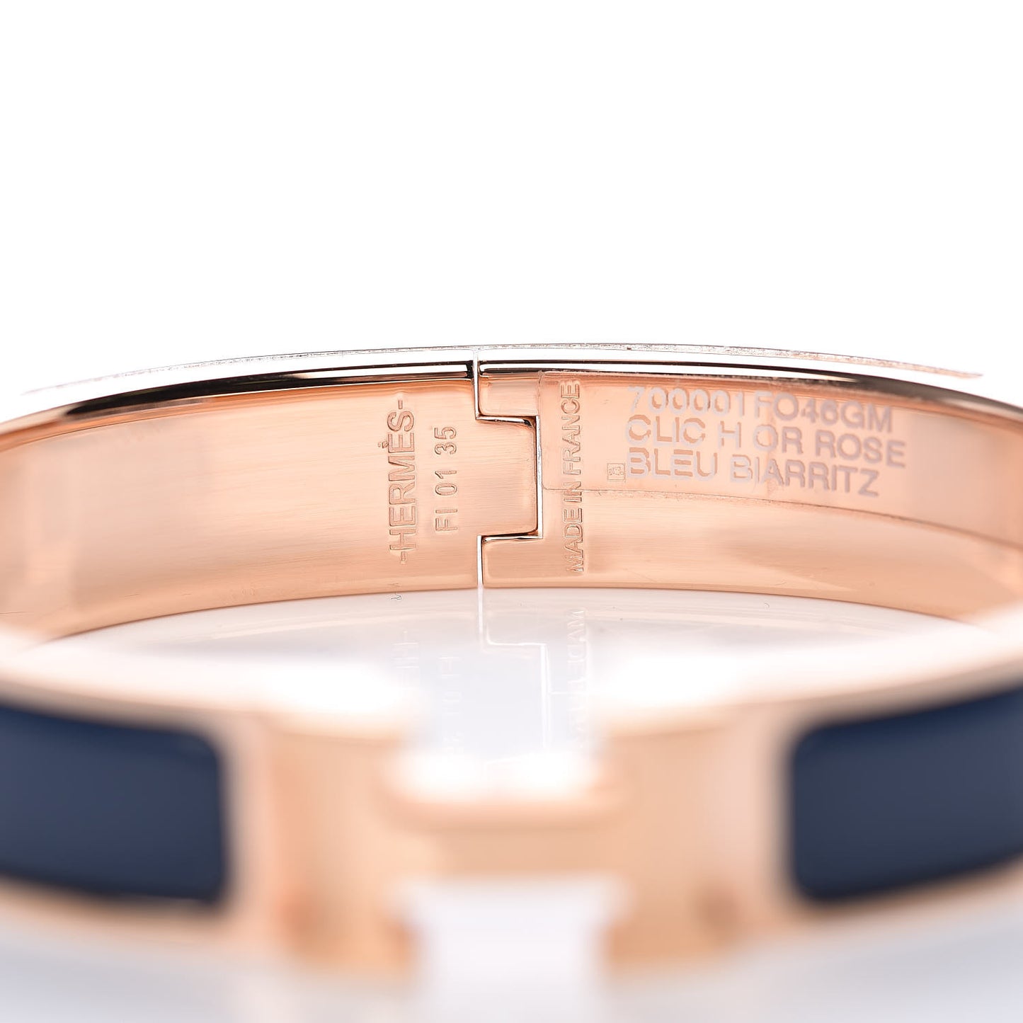 Narrow Enamel Clic Clac H Bracelet GM Bleu Biarritz