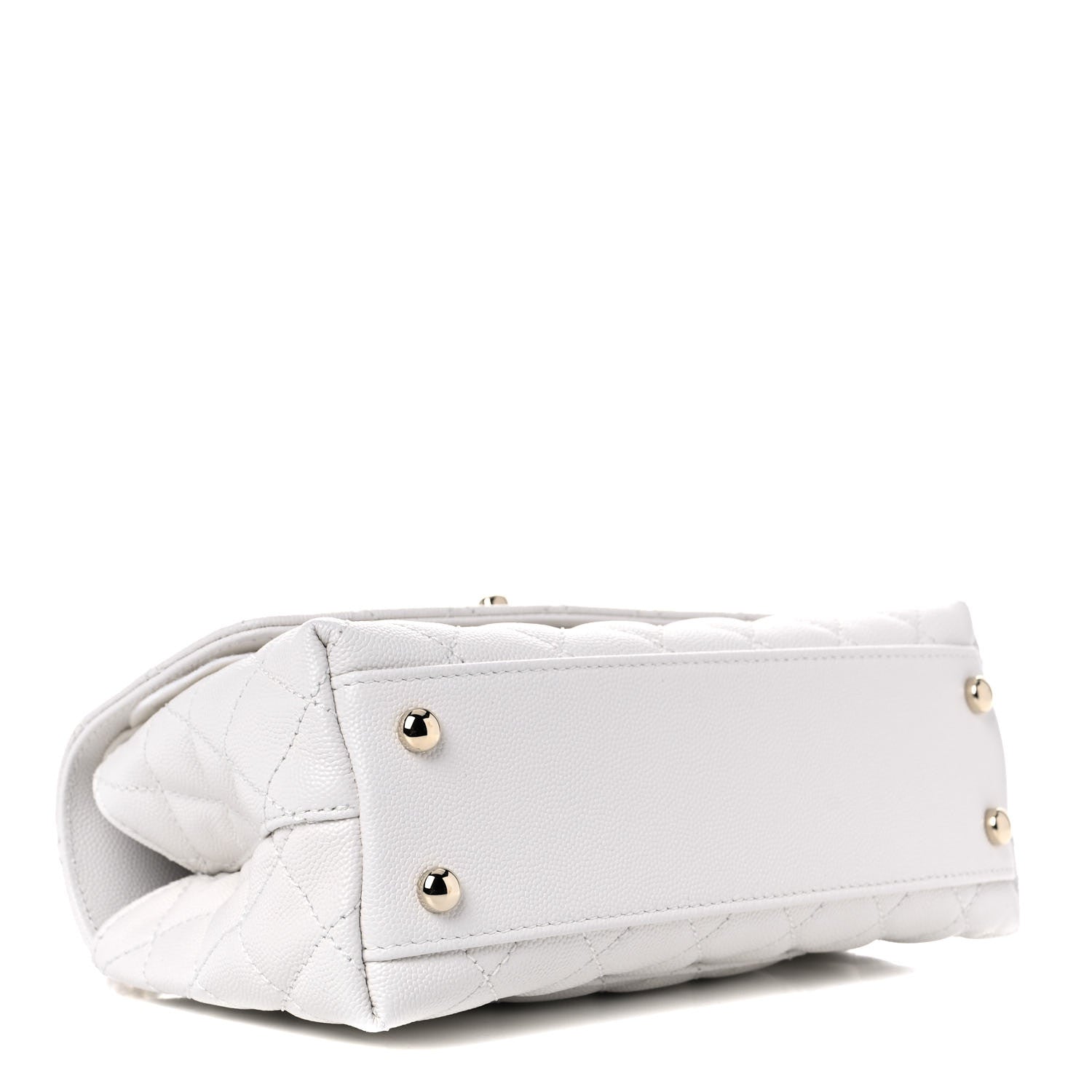 Chanel Caviar Quilted Mini Coco Handle Flap White 4 of 10