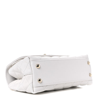 Chanel Caviar Quilted Mini Coco Handle Flap White 4 of 10