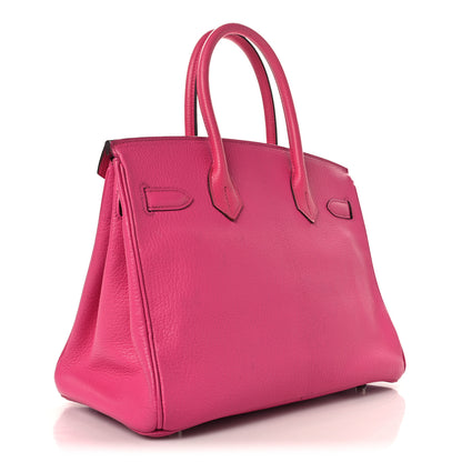 Hermes Chevre De Coromandel Birkin 30 Rose Shocking 3 of 16