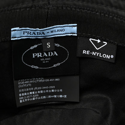 Prada Re-Nylon Metal Triangle Logo Womens Bucket Hat S Black 8 of 8