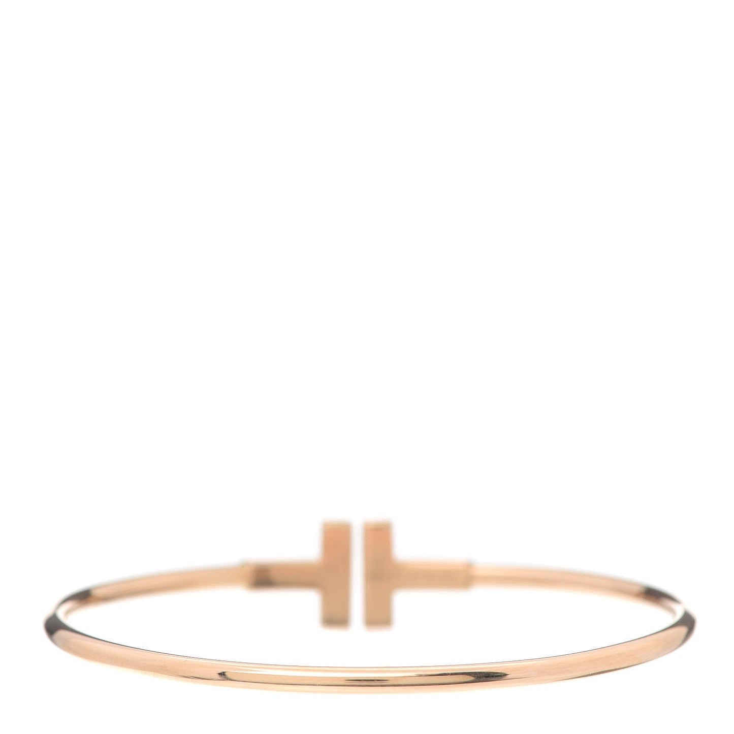 18K Rose Gold Diamond T Wire Bracelet