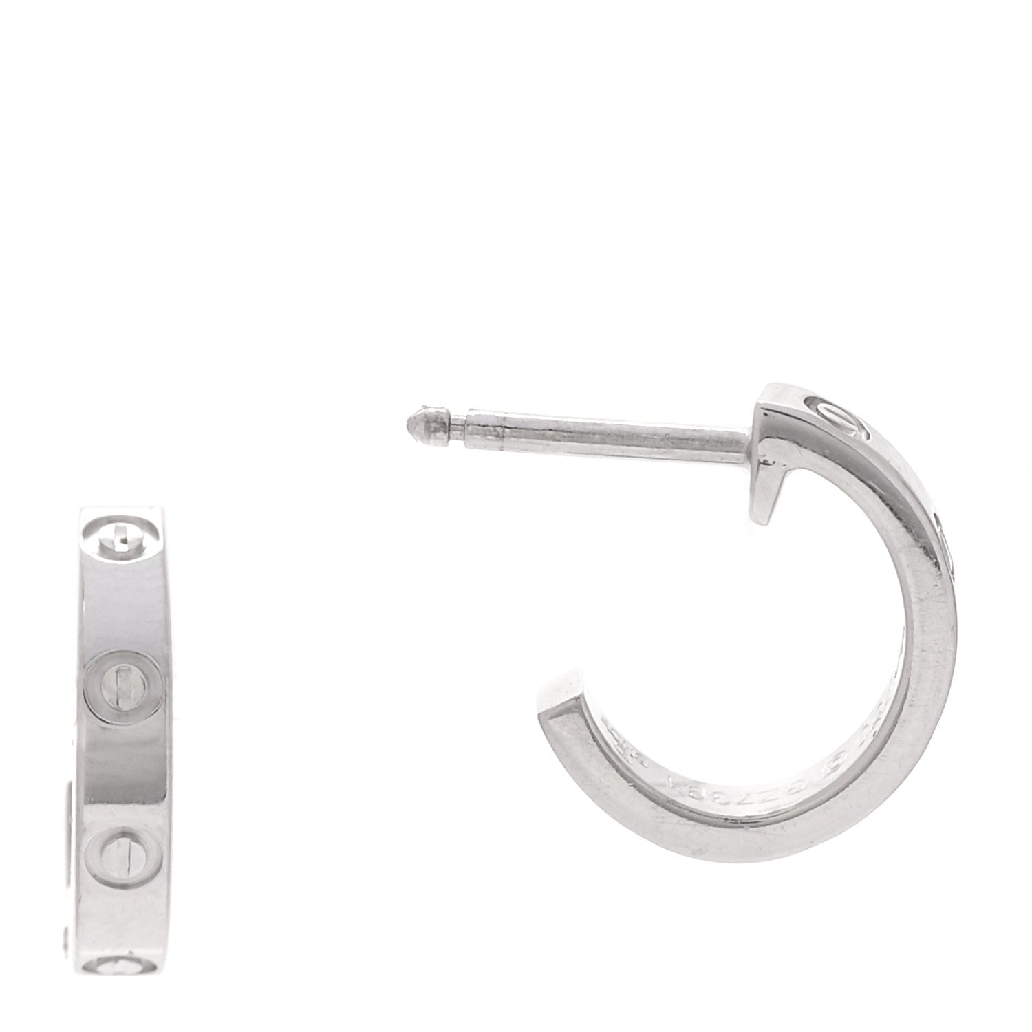Cartier 18K White Gold Small LOVE Hoop Earrings 1 of 5