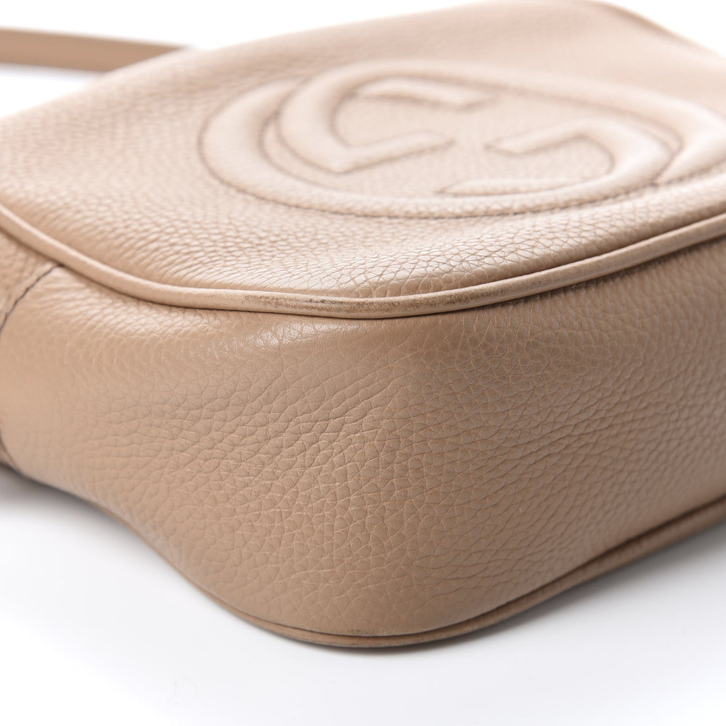 Pebbled Calfskin Small Soho Disco Bag Rose Beige