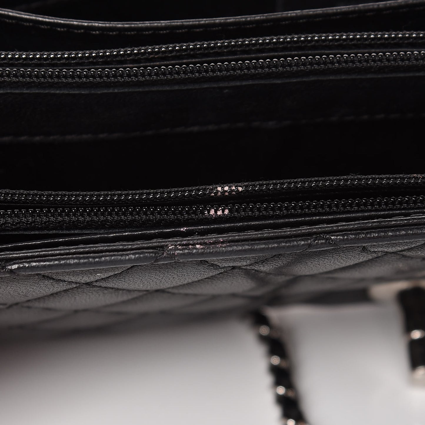 Lambskin Quilted East West Flap Clutch Black