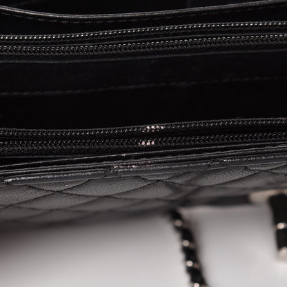 Chanel Lambskin Quilted East West Flap Clutch Black 10 of 20