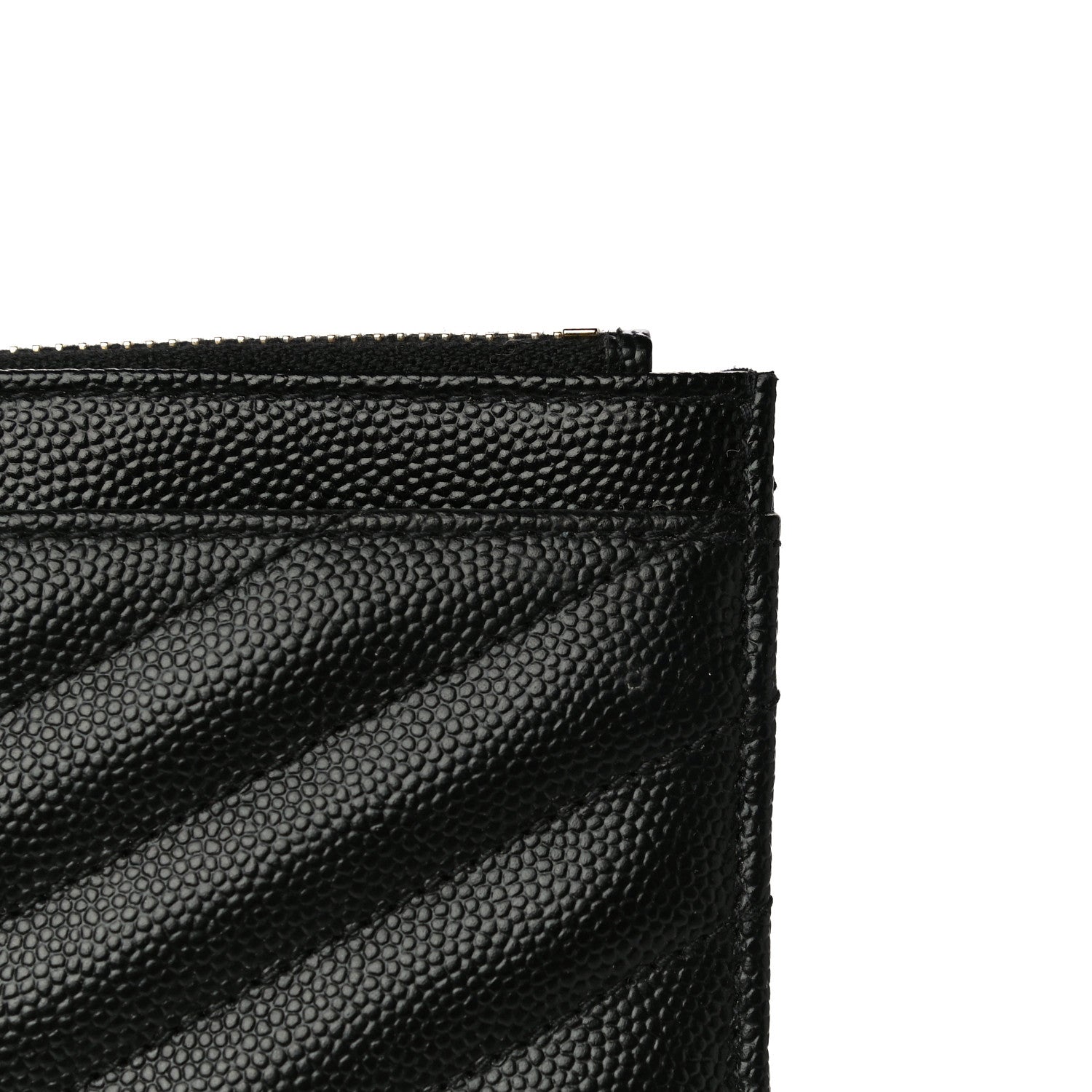 Saint Laurent Grain De Poudre Chevron Monogram Bill Pouch Black 13 of 14
