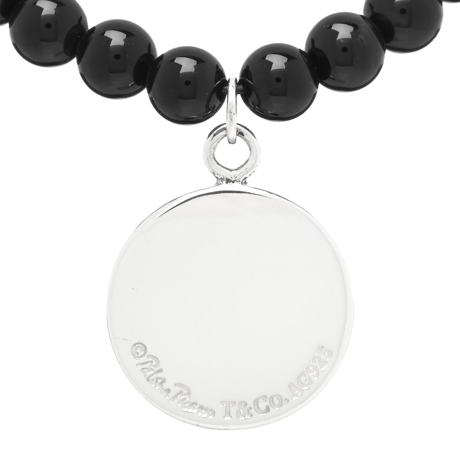 Tiffany Sterling Silver Black Onyx Bead Paloma Picasso Loving Heart Bracelet 3 of 3