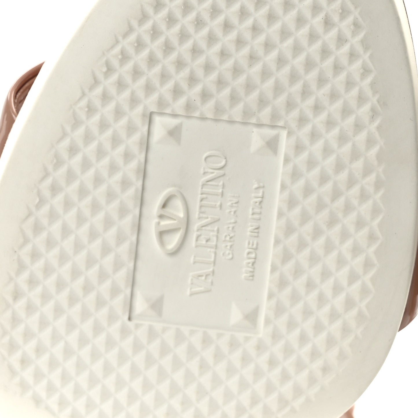 Patent Rockstud Block Ankle Strap Sandals 39 Rose Cannelle