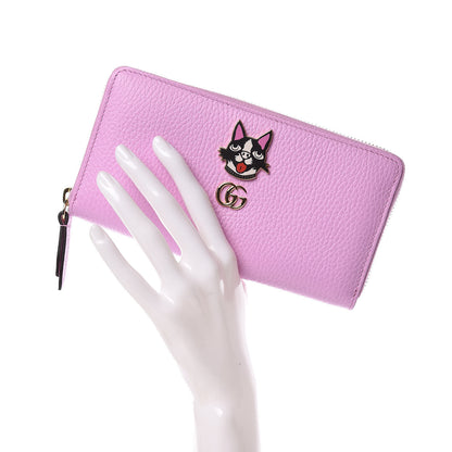 Gucci Dollar Calfskin GG Marmont Bosco Zip Around Wallet Malva 2 of 10