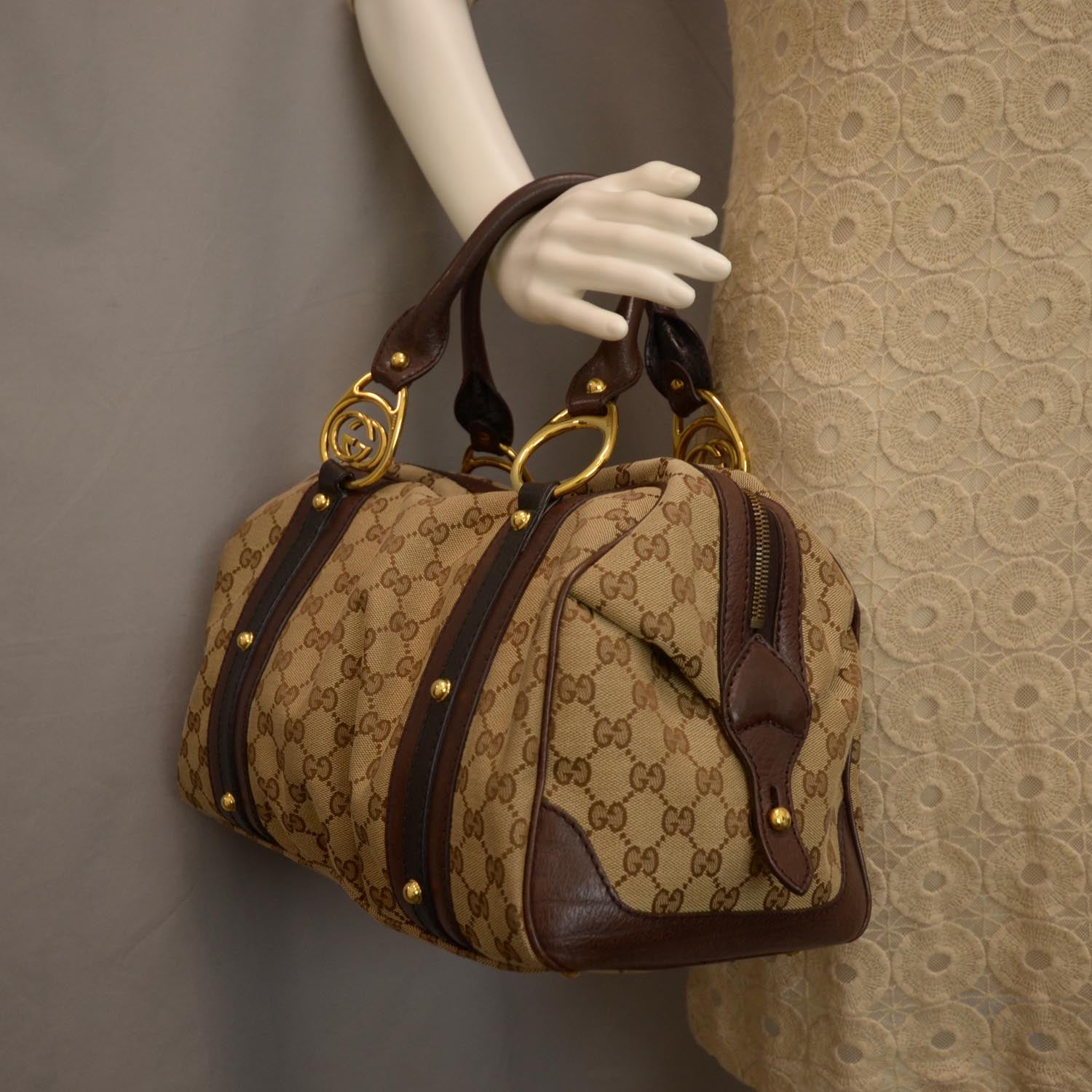 Gucci Monogram Interlocking Medium Boston Ebony 2 of 8