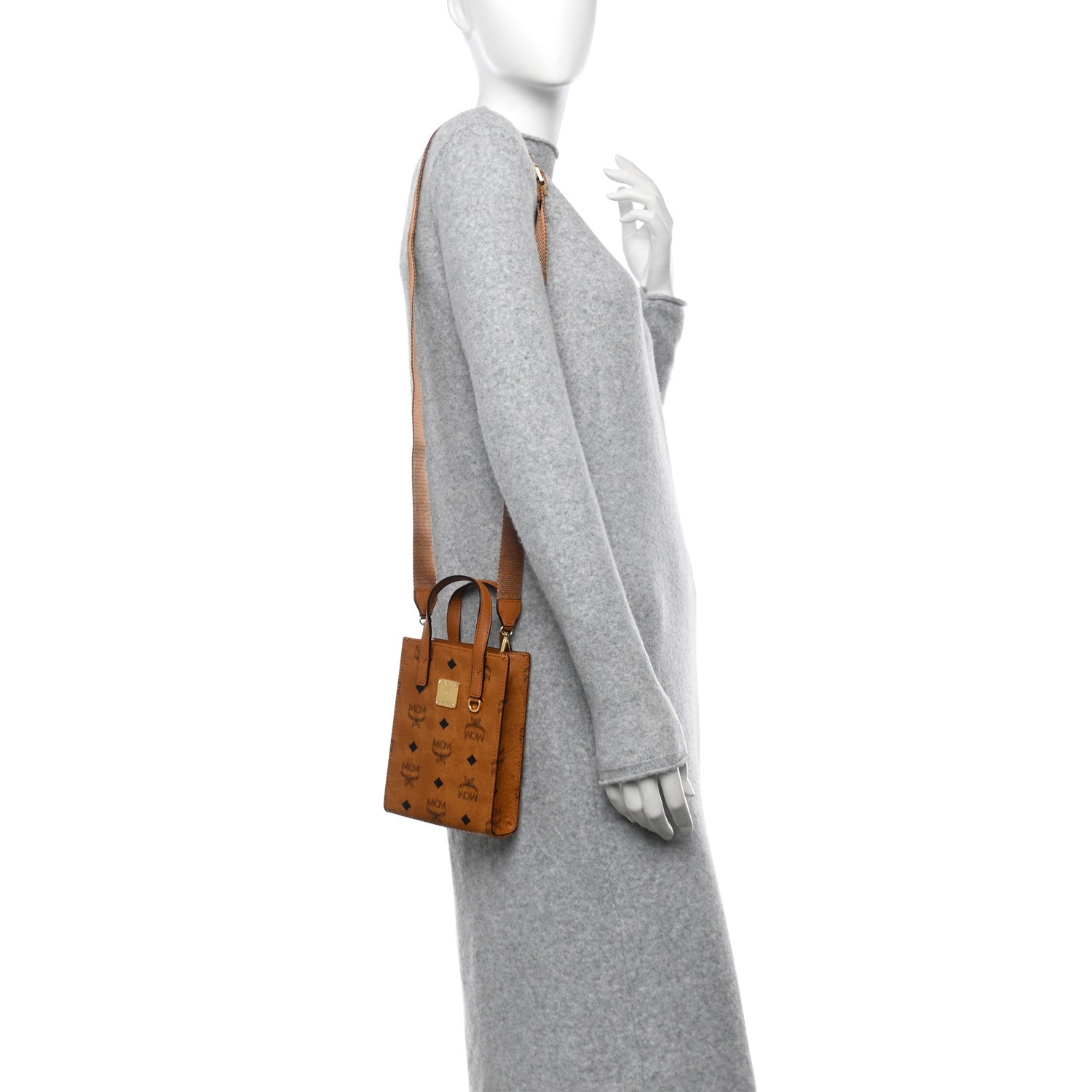 MCM Visetos X-Mini Aren Tote Cognac 2 of 10