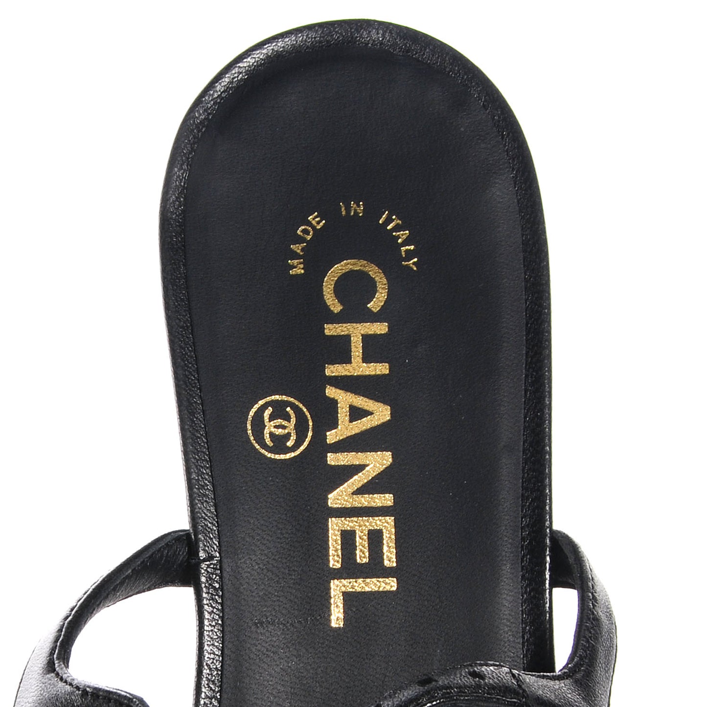 Lambskin Camellia Thong Sandals 40 Black White