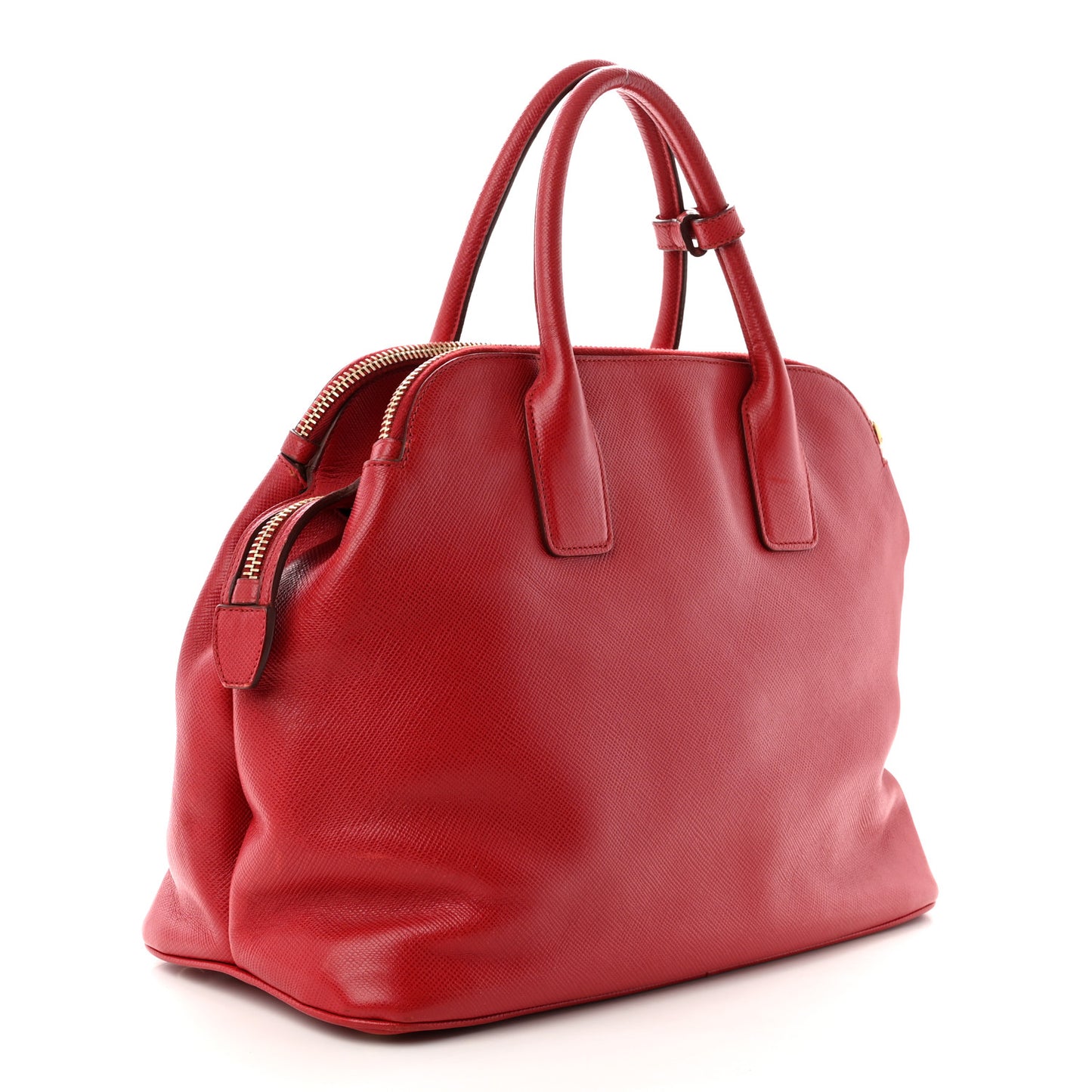 Saffiano Cuir Top Handle Dome Tote Rosso