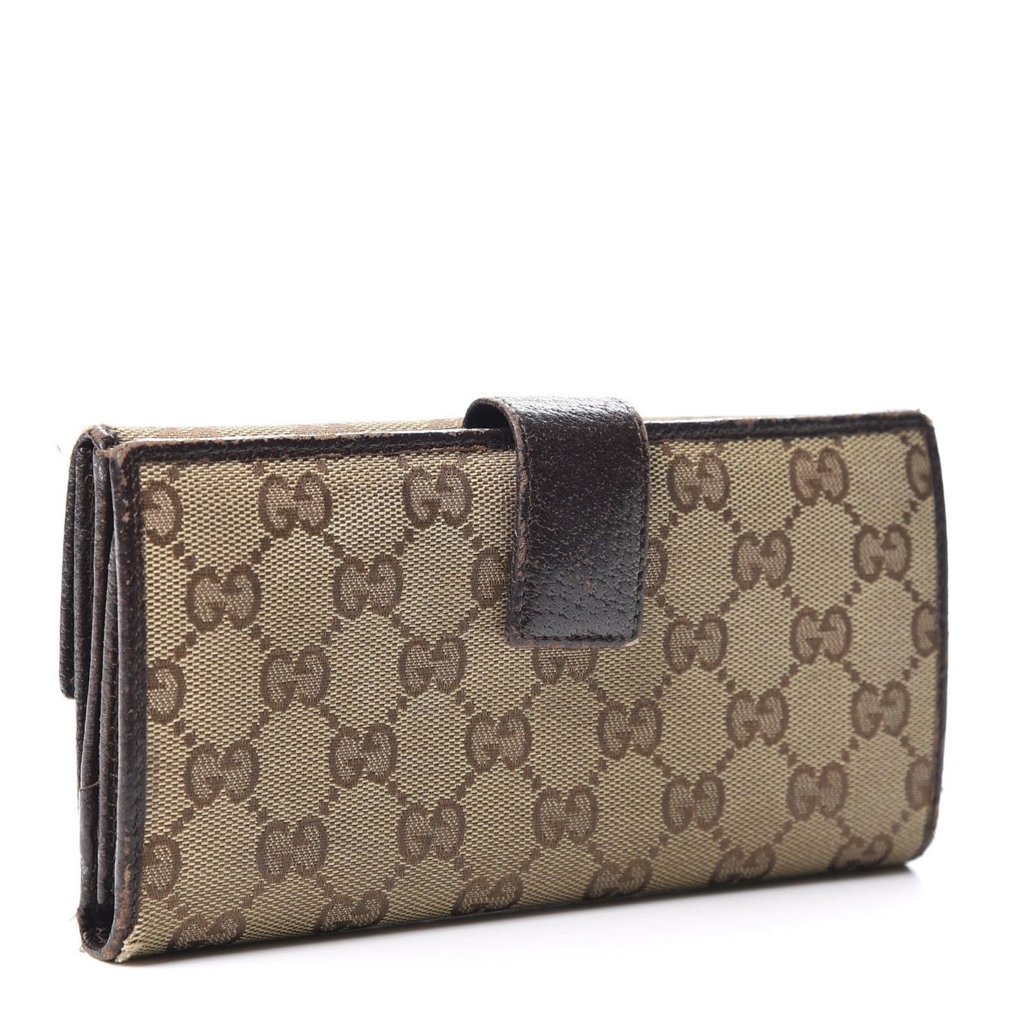 Monogram Metal Bar Continental Flap Wallet Beige Ebony Dark Brown