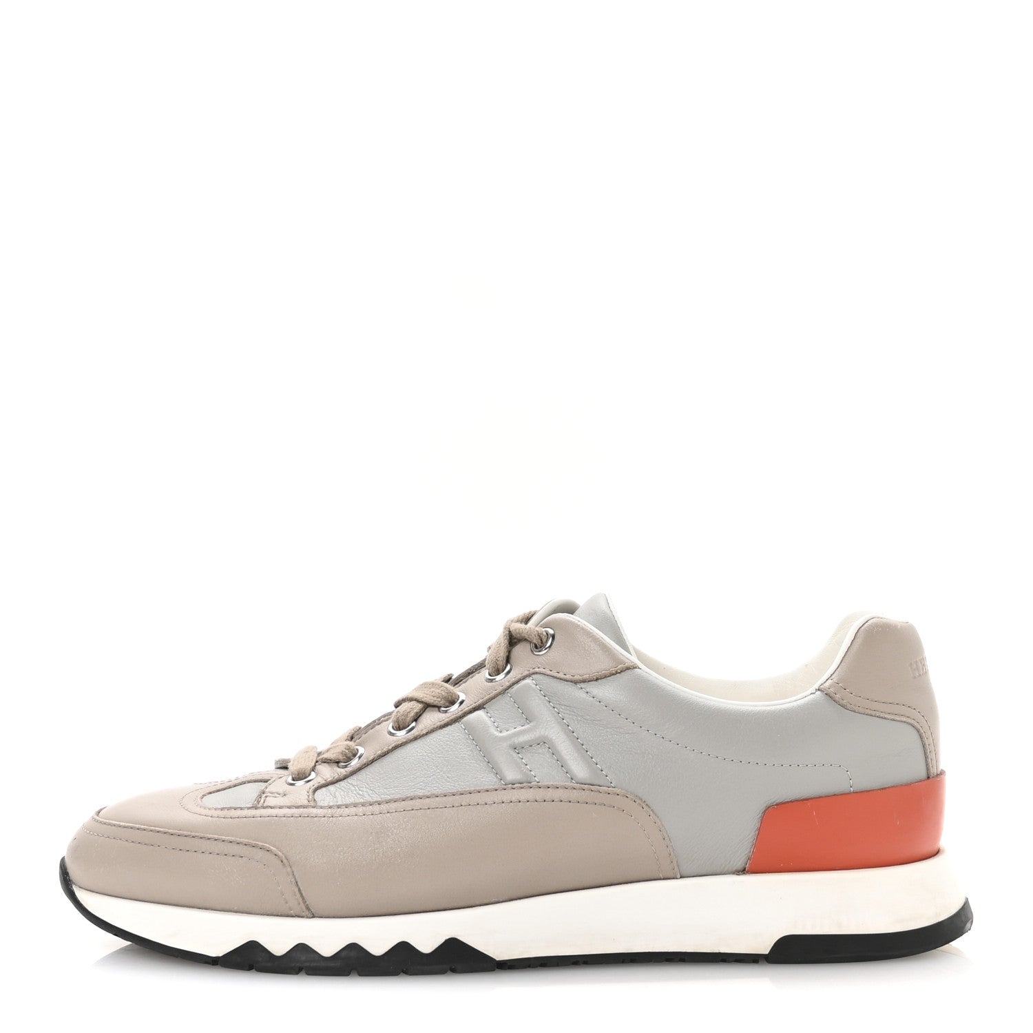 Hermes Calfskin Womens Trail Sneakers 39 Beige Rose Gris Brume 1 of 9