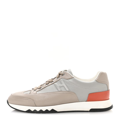 Hermes Calfskin Womens Trail Sneakers 39 Beige Rose Gris Brume 1 of 9