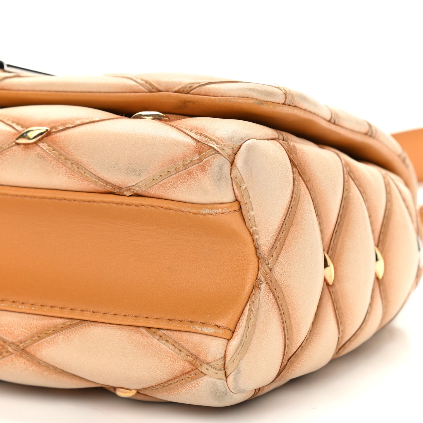 Lambskin Studded Malletage GO-14 PM Tan