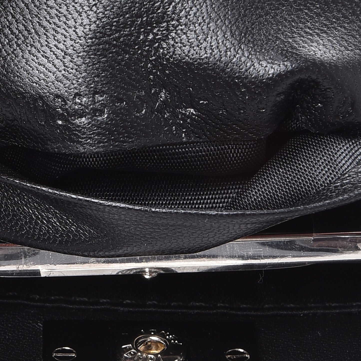 Satin Crystal Shiny Nappa Embroidered Micro Peekaboo Iconic Satchel Black Crystal