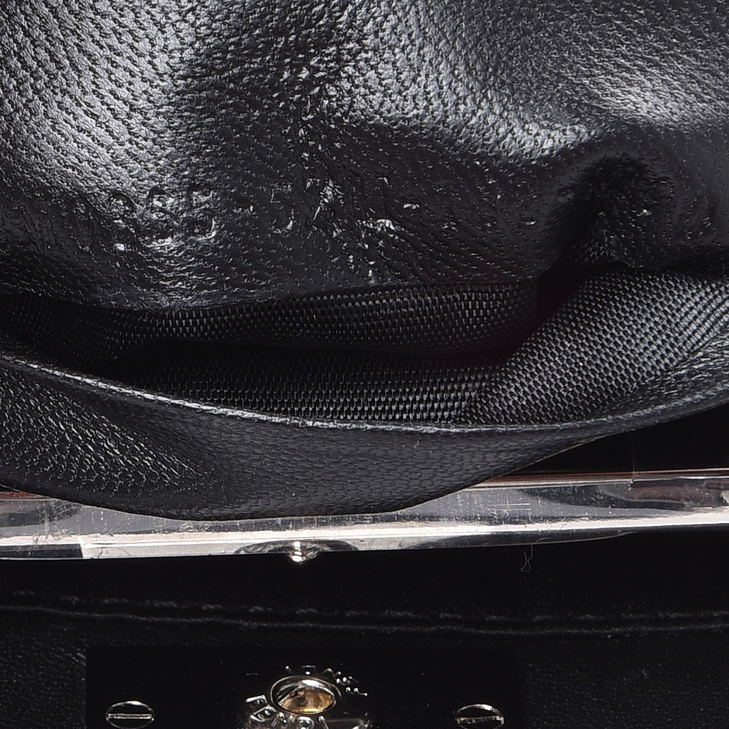 Fendi Satin Crystal Shiny Nappa Embroidered Micro Peekaboo Iconic Satchel Black Crystal 8 of 8